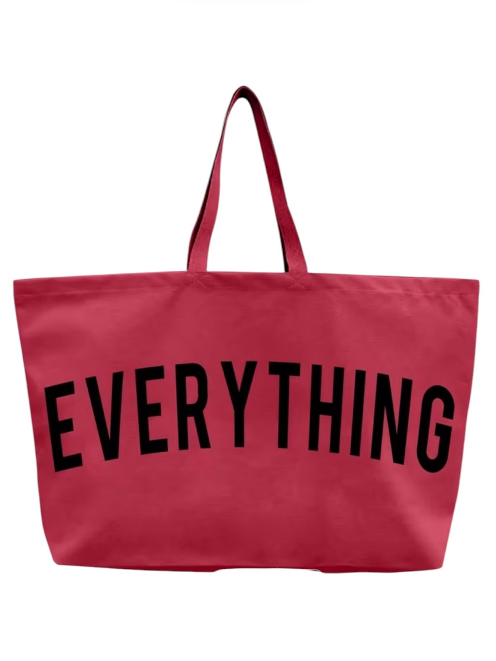 NWOT Red Canvas Super Large XL Oversized Tote Bag with Bold EVERYTHING Print